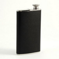 Black Leather Flask & Cigar Holder - 4 Oz.